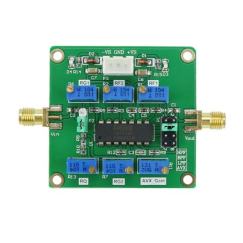UAF42 Active Filter Adjustable Highpass/Lowpass/Bandpass Filtering Board Q Value Module for Ham Radio Amplifier