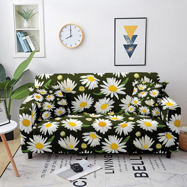 Elastic Sofa Cover For Living Room Sunflower Print Seater Flower Printed Couch Cover Sectional Sofa Protector Home Decor