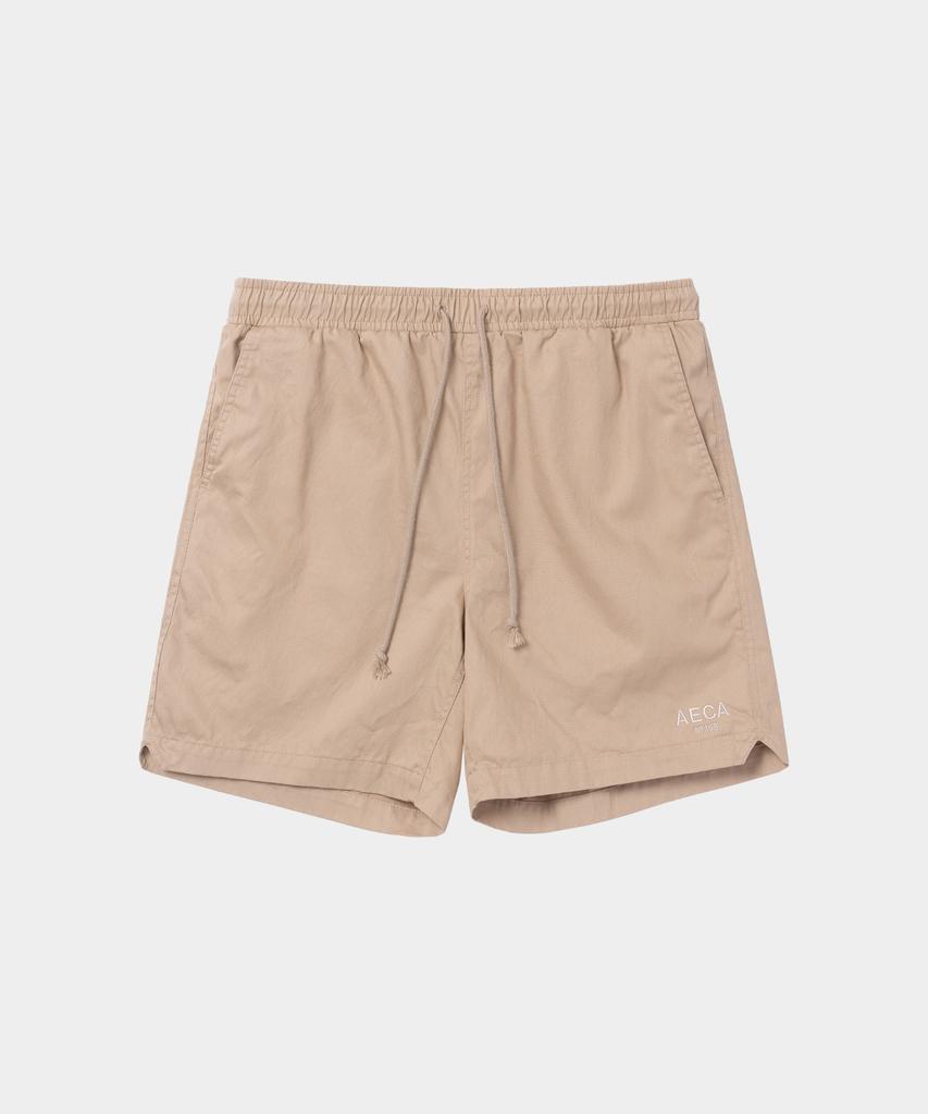 AECA Aeca Banding Cotton Shorts-Beige