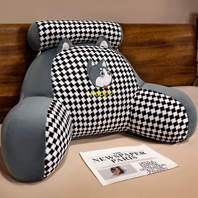 

Bedside Cushion Soft Bag Waist Protection Large Backrest Pad Sofa Pillow Throw Pillow Student Dormitory Child Bed Reading Pillow 75X50CM