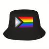 Individuelle LGBT Progress Pride Flag Strand Eimerhut Unisex Damen Unisex Gay Lesbisch Sommer Fischer Unisex Kappe