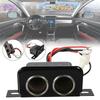 12V Dual Hole Car Cigarette Lighter Socket | Built-in 10A Fuse | Waterproof & Dustproof | Iron Shell for Vehicle Modification
