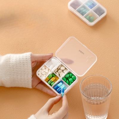 Simple and Mini Six-compartment Medicine Box, Sealed and Moisture-proof, Classified and Compartments, Portable Storage Box for Pills