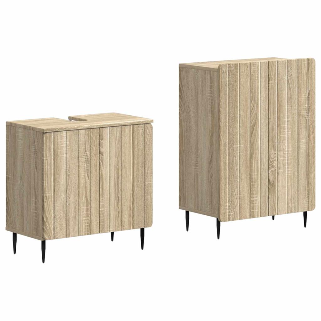 2 Piece Bathroom Cabinet Set ZWOLLE Sonoma Oak
