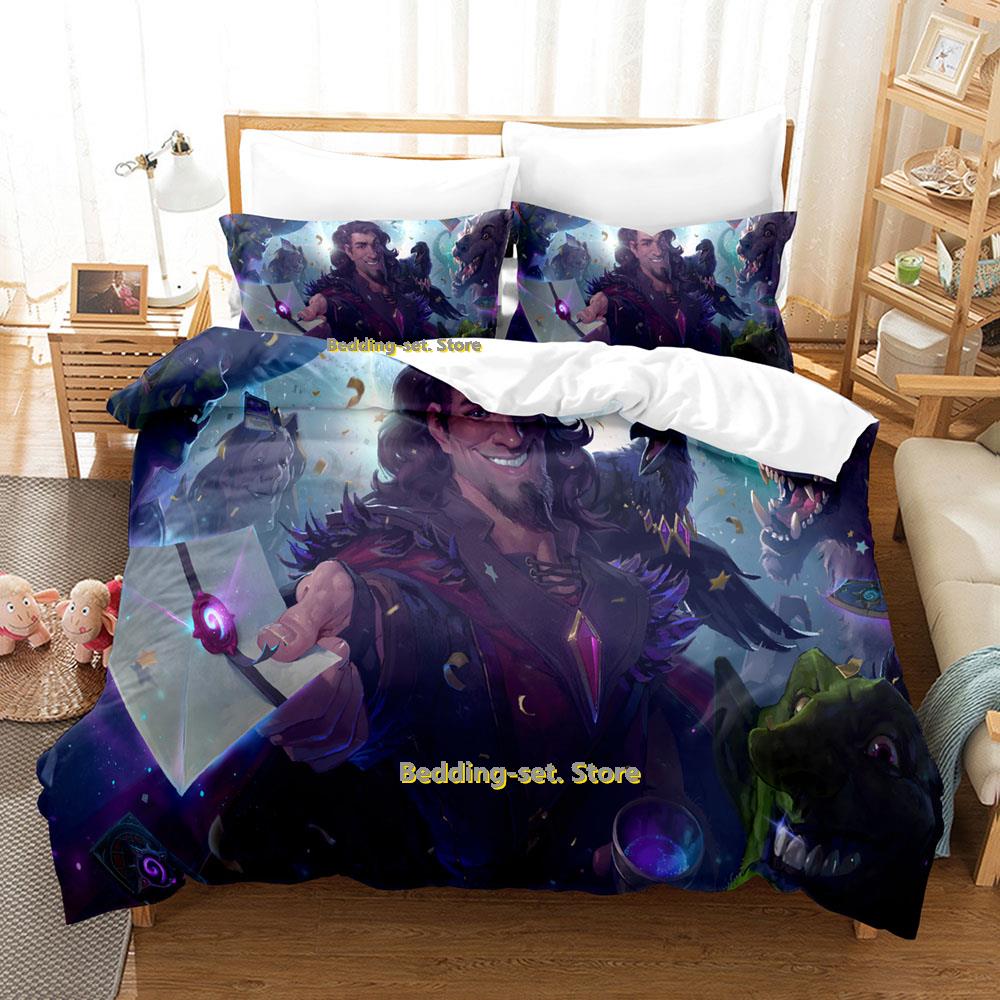 2023 Game Hearthstone Heroes Of Warcraft Bedding Set Cartoon Anime three-piece Set Teenager Bedroom Duvetcover Sets