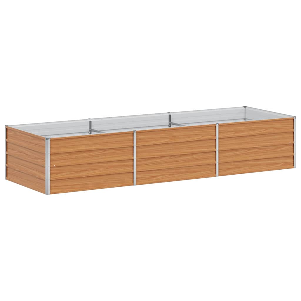 Raised Bed Light Brown 240 x 80 x 45 cm Galvanized Steel