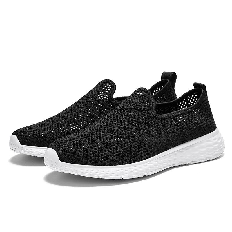 

2025 new one-pedal men s and women s sports shoes fly-woven breathable couple shoes trendy casual lazy shoes 44