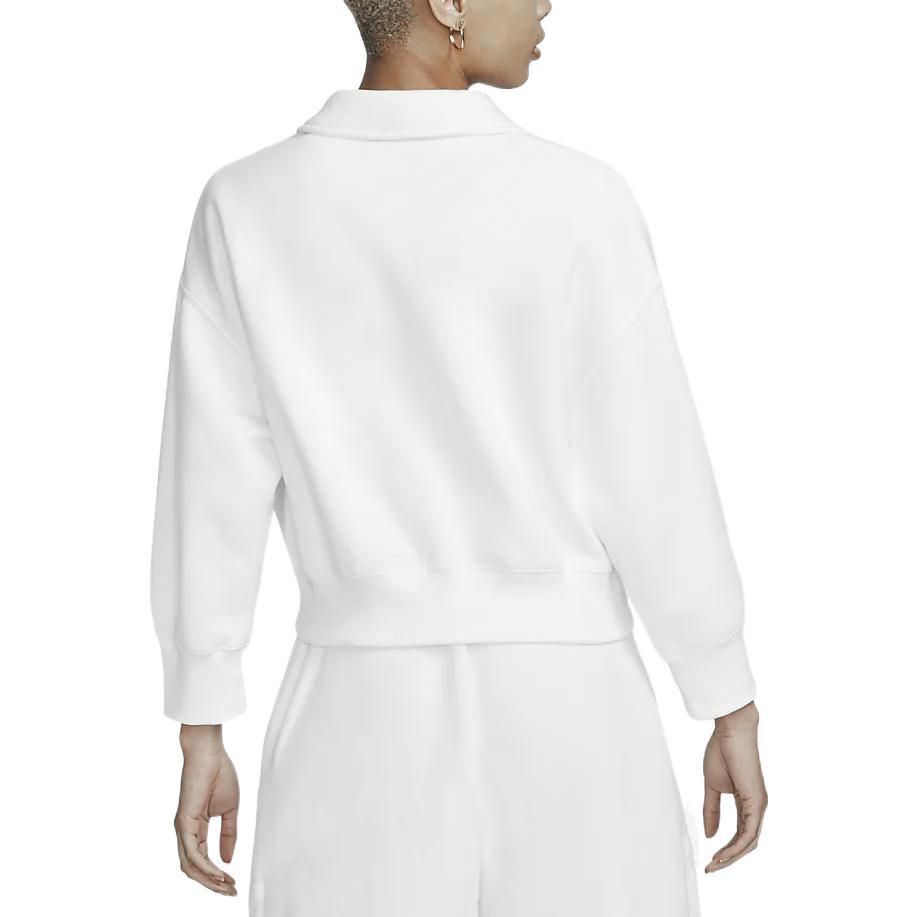 Nike Embroidered Logo Solid Color Polo Shirt Women Tops Sail-White DQ5869-133