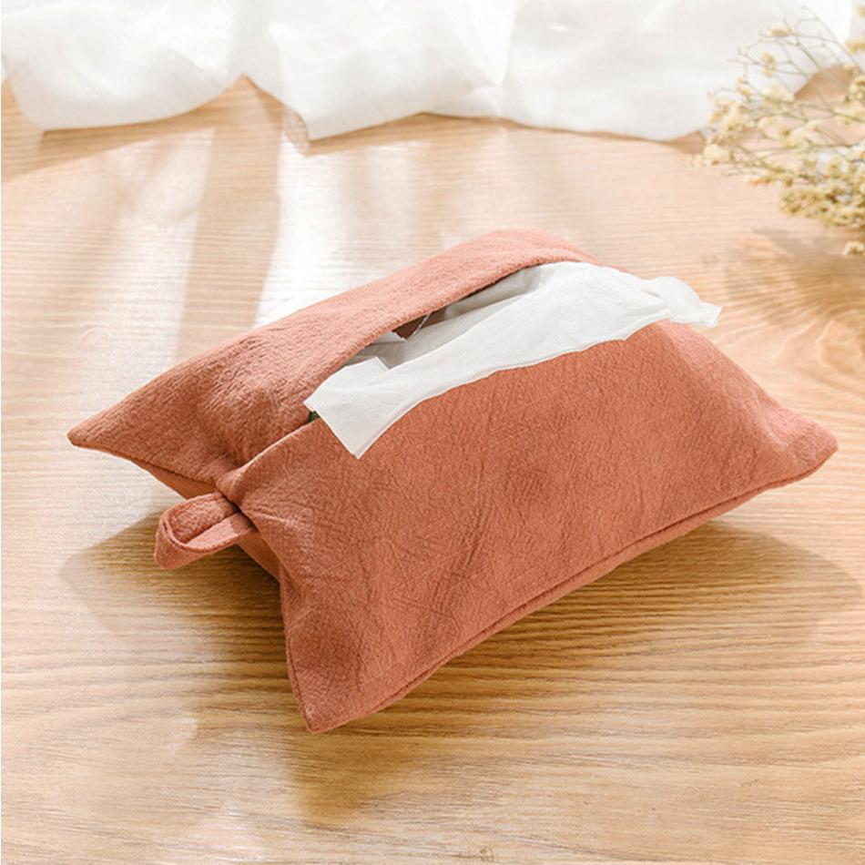 2PCS Ramie Fabric Tissue Box Cover,Napkin Holder Pumping Napkin Cover, Paper Box For Kitchen Car Toilet Tissue Case Container