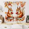 2 pieces of autumn squirrel print curtains, polyester fabric, machine washable, suitable for bedroom living room decoration