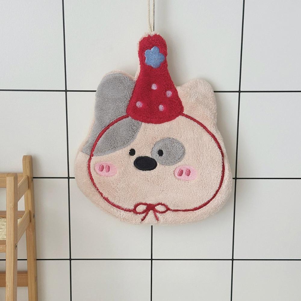 

Cute Plush Hand Towels Cartoon Hanging Handkerchief for Kids Bathroom Mini Hand Towel Kitchen Decor красный