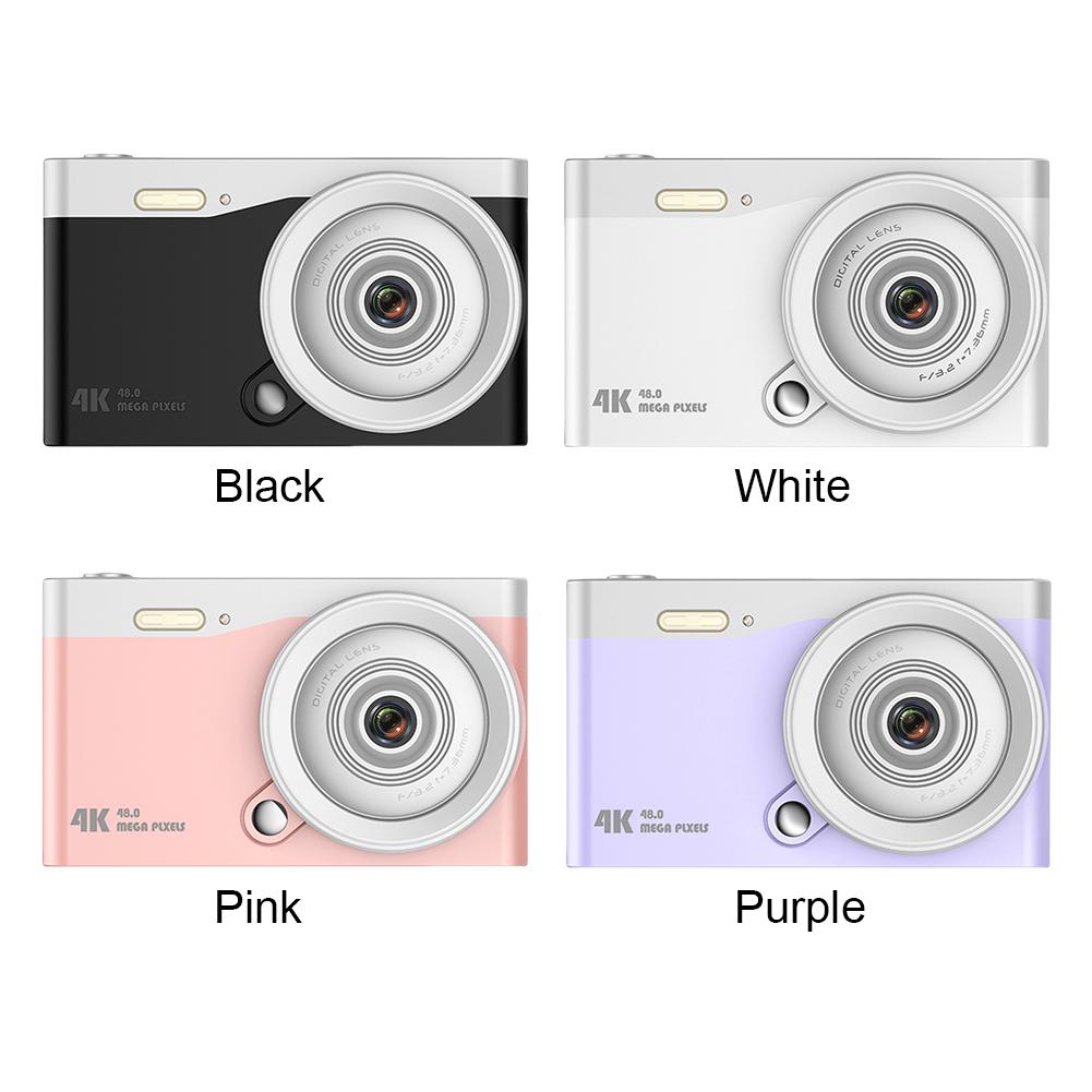 4K Beginners Vlogging Camera 48MP Students Pocket Camera 16X Zoom HD Photography Travel Selfie Camera 2.8 Inch IPS Screen