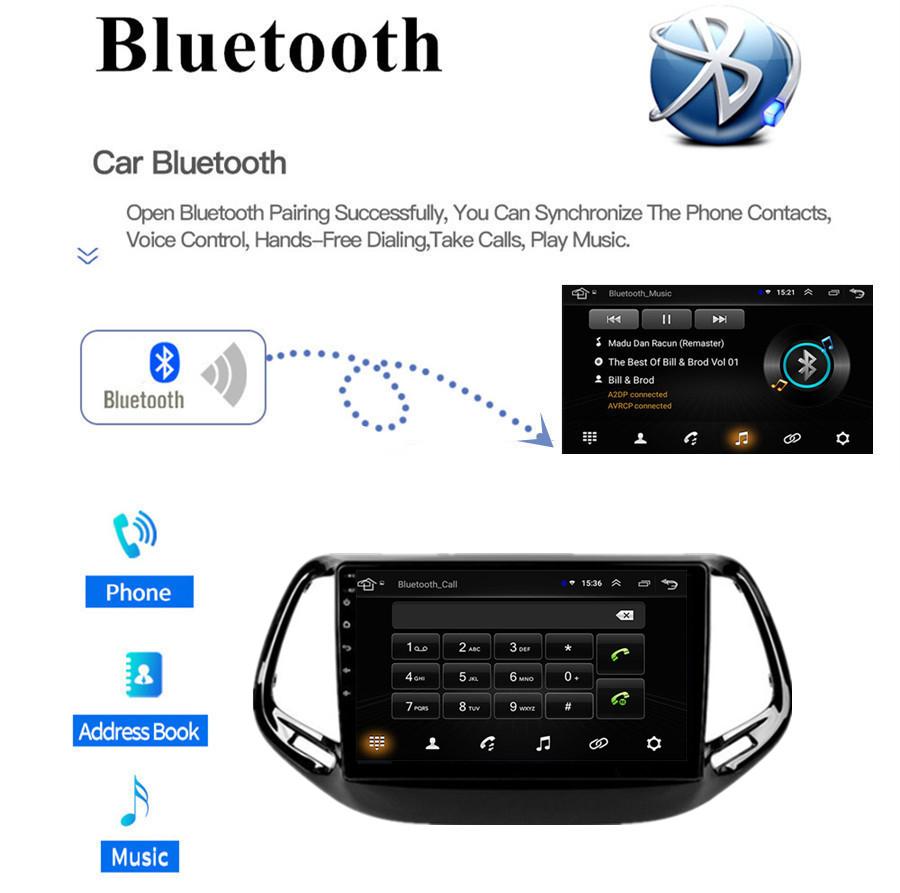 10.1" Android 10.1 Car Stereo Radio GPS Navigation 1+16GB For 17-20 Jeep Compass