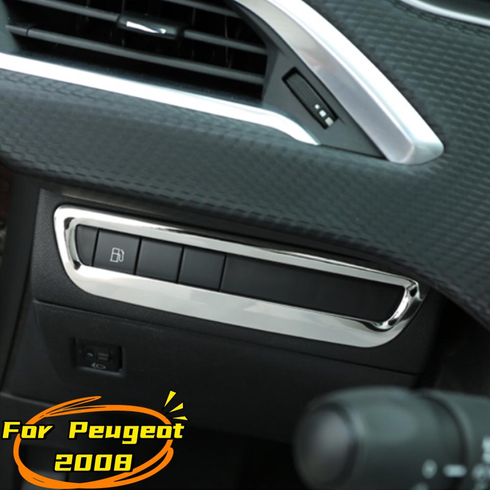 ABS Chrom Autoschlüsselanhänger Tankdeckel Knopf Panel Rahmen Zierleiste Dekoration Aufkleber für Peugeot 2008 2014 - 2019 LHD Zubehör