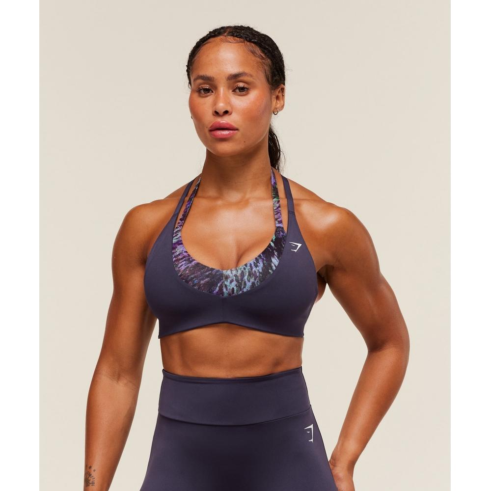 Gymshark Reps T Back sporTs Bra midnighT Purple Morning Blue B3b3d Pcgh
