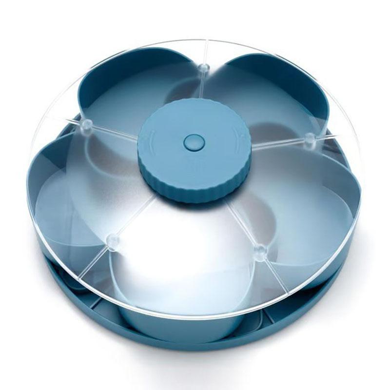 Divided Serving Tray That Spins Perfect for Snacks,vegetable, Fruit ,Dips & Party Supplies Rotating Snack Box Container with Lid