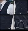 Korean Style Men's Slim Fit Formal Three-Piece Suit