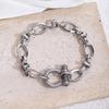 Bracciale Nodo a Ferro di Cavallo Per Uomo Donna Acciaio Inossidabile Minimalista Argento Catena Bracciale Fibbia Braccialetti Staccabili Gioielli Regalo