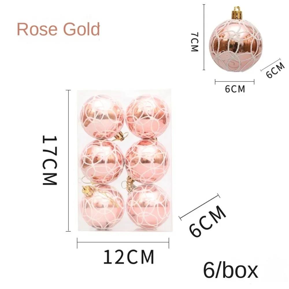 6PCS Red Christmas Hanging Decoration Electroplated Stawberry Christmas Tree Ornament Party Supplies Shopwindow Xmas Baubles 7
