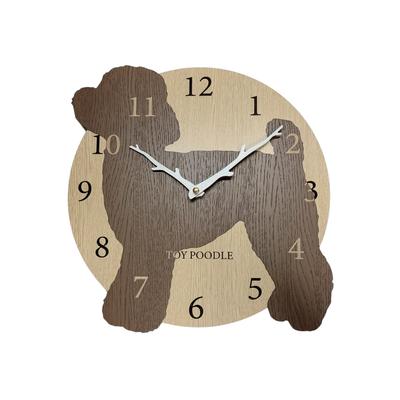Nackter Hund Wanduhr Zwergpudel Brauner Hund Stilvolle Hölzerne Analoge Wanduhr Leise Uhr Wandbehang Innendekoration Wanduhr Schlafzimmer Wohnzimmer Dekoration