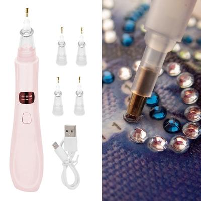 Vakumlu Elmas Sanatı Kalemi Kablosuz Elektrikli Elmas Sanatı Kalemi Yedek Uçlarla 3 Ayarlanabilir Emiş Modu DIY Elmas Sanatı El Sanatları için Vakumlu Kalem