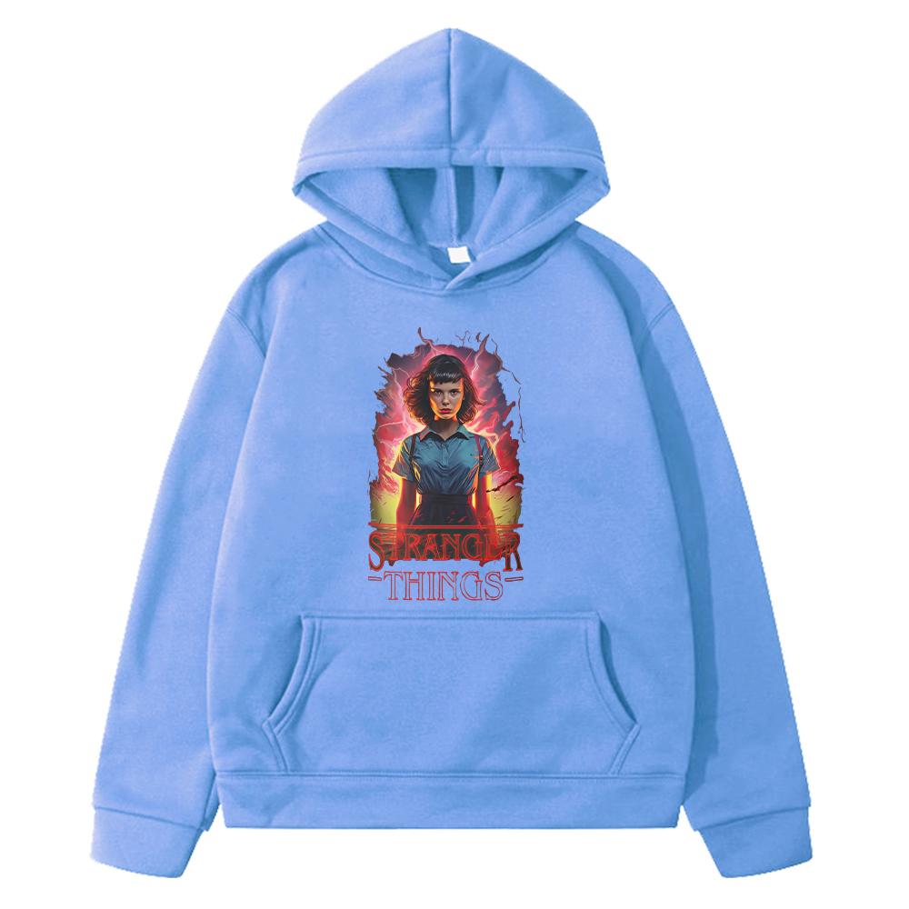 Herbst Kawaii Hoodies Stranger Things Print Anime Hoodie Fleece Sweatshirt Jacke Jungen Pullover Y2K Sudadera Kinderkleidung Mädchen