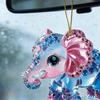 Auto Hanger met Lanyard Sprankelende Strass Steentjes 2D Acryl Olifant Ontwerp Kleurverloop Mini Acryl Ornament Sleutel Bureau