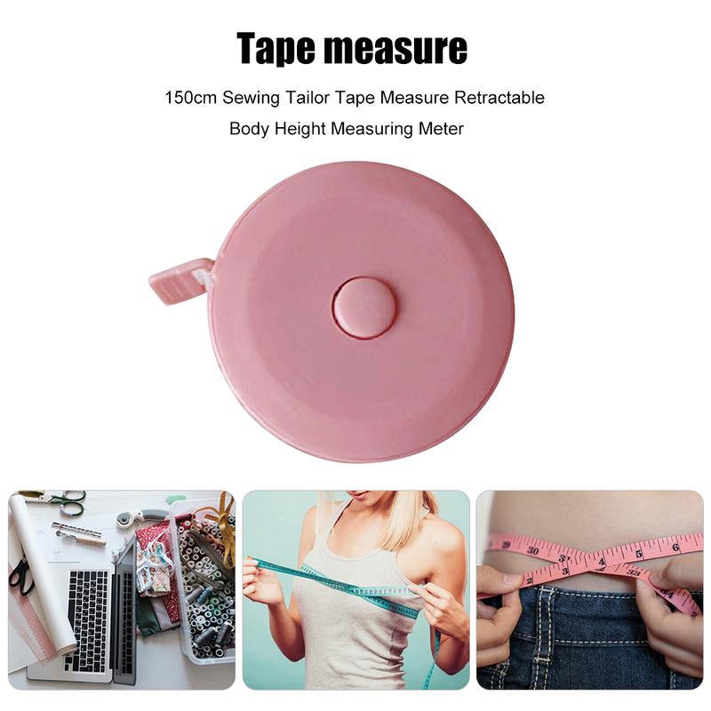150cm/60 Inch Soft Sewing Tailor Tape Measure Retractable Scale Measuring Meter