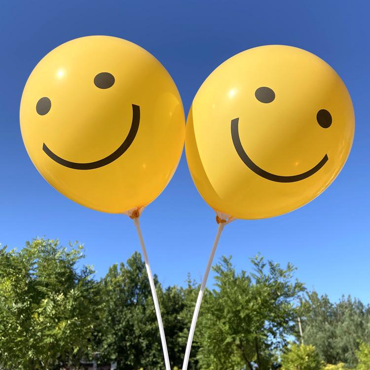 12" Verdickter Zitronengelber Smiley-Gesicht-Ballon für Geburtstagsfeier Dekoration