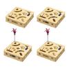 Cat Scratch Puzzle Box Interactive Enrichment Box Cat Nail File Self-Play Maze Box with Bell Balls Scratcher for Cats Hunting Mental Stimulation