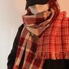 Christmas Atmosphere New Red Plaid Scarf Female Winter Senior Sense Student Versatile Warm Shawl Scarf