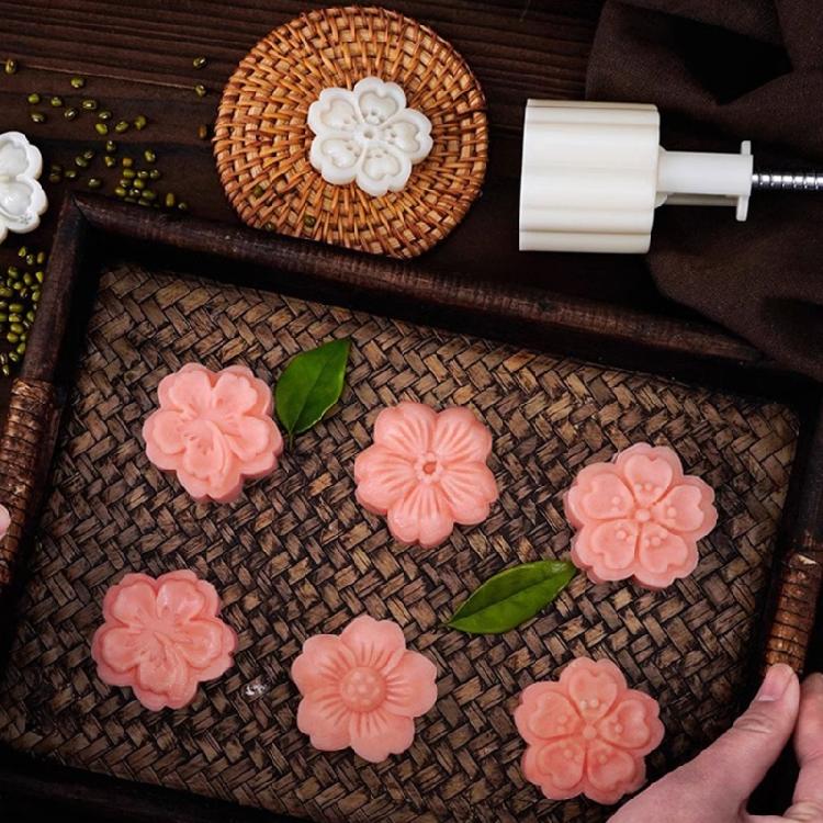 DIY Mooncake Moulds Hibiscus Shaped Baking Accessories Mooncake Tools for Baking