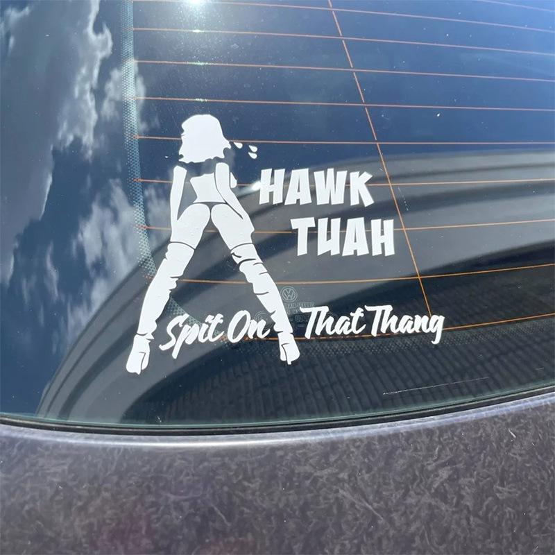 

Cross-border Hawk Tuah Spit Parody Car Window Sticker
