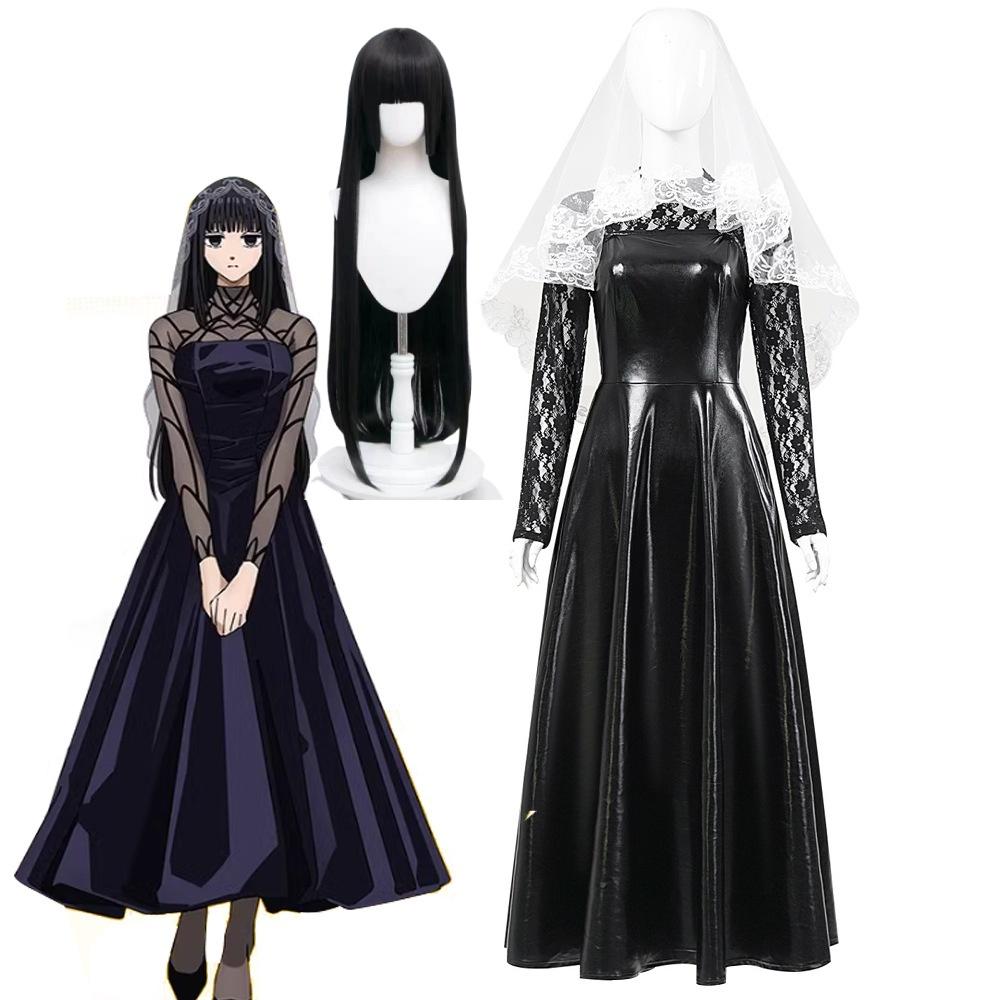 Osaragi Cosplay Anime Sakamoto Days Costume Wig Dress Veil Coat Outfit Women Assassin Shishiba Halloween Carnival Full Set