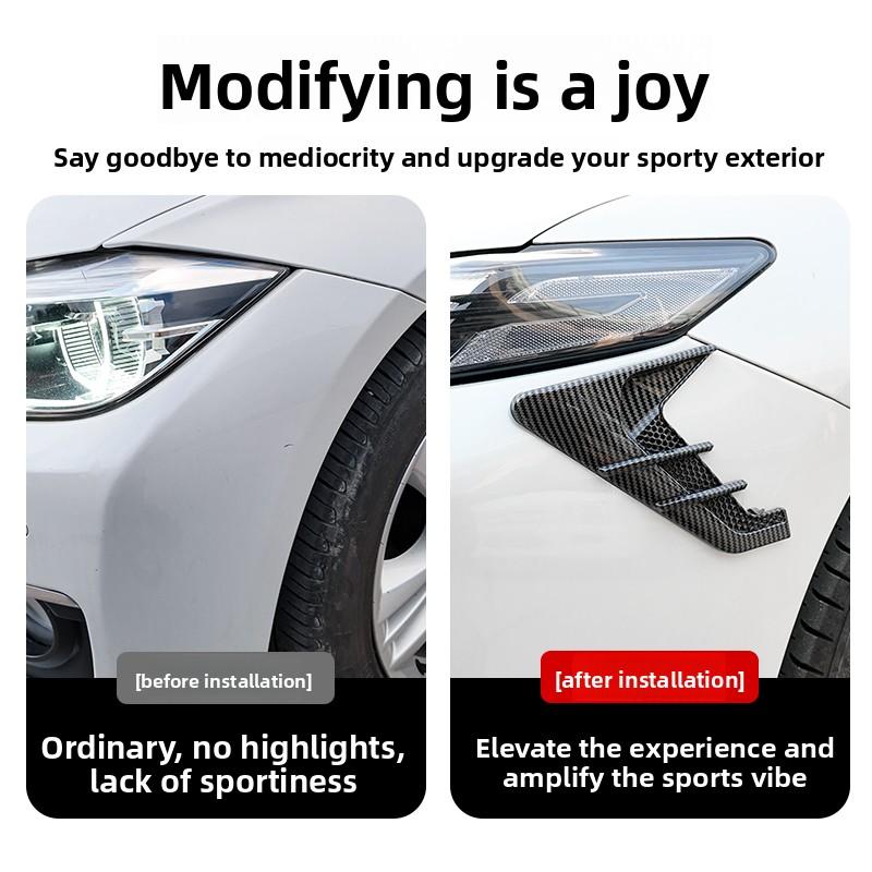 2pcs Vent Cover Fender Hood Air Flow Intake Trim Car Side Exterior Accessories Wing Decals Ventilation Sticker Modified Styling