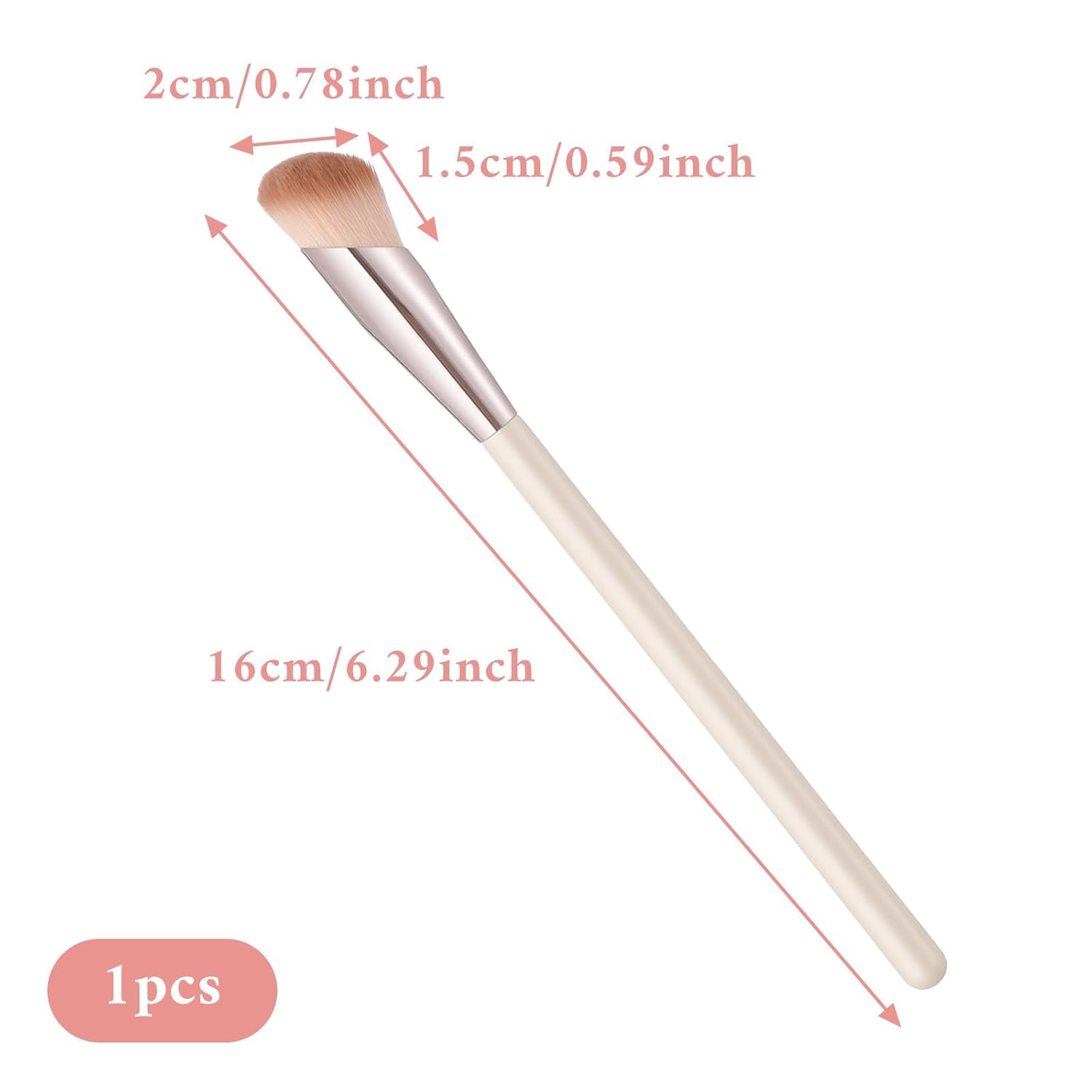 Concealer Brush, Angled Brightening Concealer Brush Nose Contour Brush Pink Small Makeup Brushes Face Contour Blending Brushes for Concealing