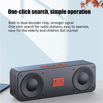 Taşınabilir FM Radyo Kablosuz Bluetooth5.0 TWS Hoparlör Mini MP3 Müzik Çalar Destek TF Kart U Disk AUX Çalma Eller Serbest Arama