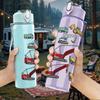 1PC Stacked Retro Sneaker Shoe Art Print 750ml Color Plastic Sports Water Bottle Leakproof Flip Straw Lid Suitable for Sports Office Home Use