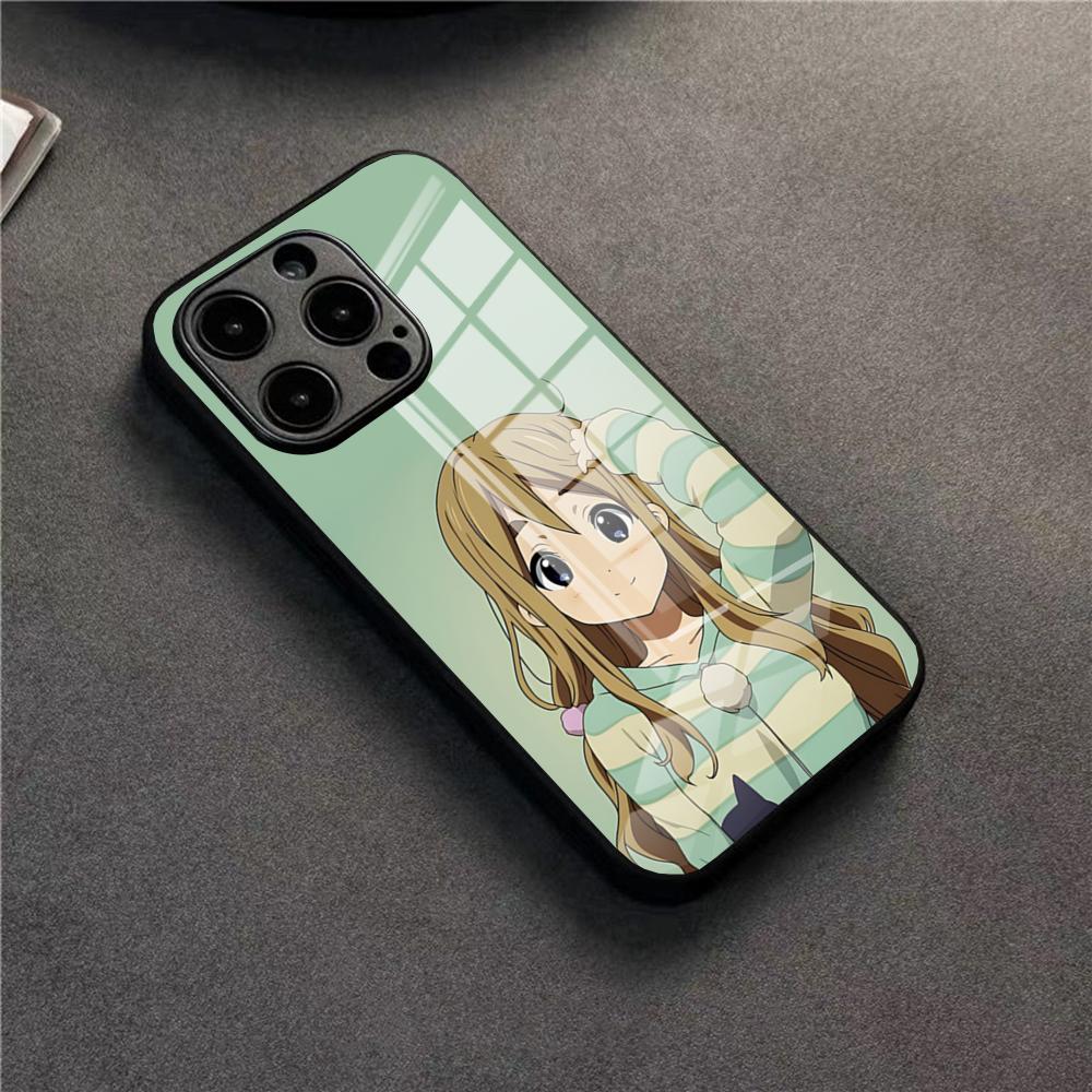 Cute Anime Girl K-ON Phone Case For 17 Pro Max IPhone 16 Pro 14 12 11 13 Mini X XR XS 15 Plus SE Glass Cover