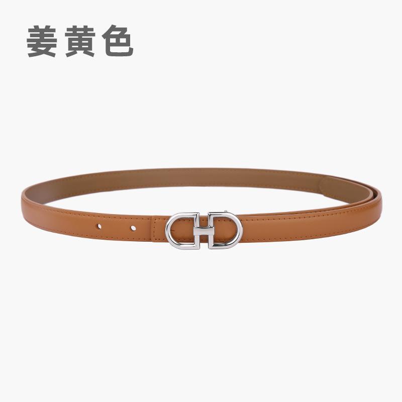 Leather Women'S Belt Simple Double Ring Belt With Jeans Casual Pants Belt Women'S Model