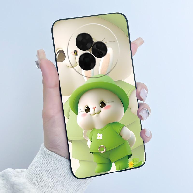 For TCL NxtPaper 60 Ultra Case Luxury Cute Love Rabbit Funny Black Matte Soft TPU Back Cover For Nxt Paper 60 Ultra Phone Case