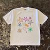 Reine Baumwolle Doppelfaden Locker Kurzarm T-Shirt Unisex Atmungsaktiv Bequem Amerikanischer Retro-Stil Gedrucktes Grafik-T-Shirt