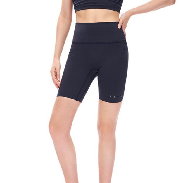 Fila SS22 Brand Logo Solid Color Breathable Cycling Shorts Women Shorts Black A11W221607F-BK