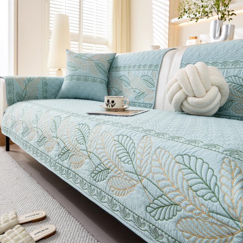 New Washed Cotton Sofa Cushion Fabric Four Seasons Universal Non-Slip Leather Sofa Seat Cushion Sofa Cover Cover Cloth
