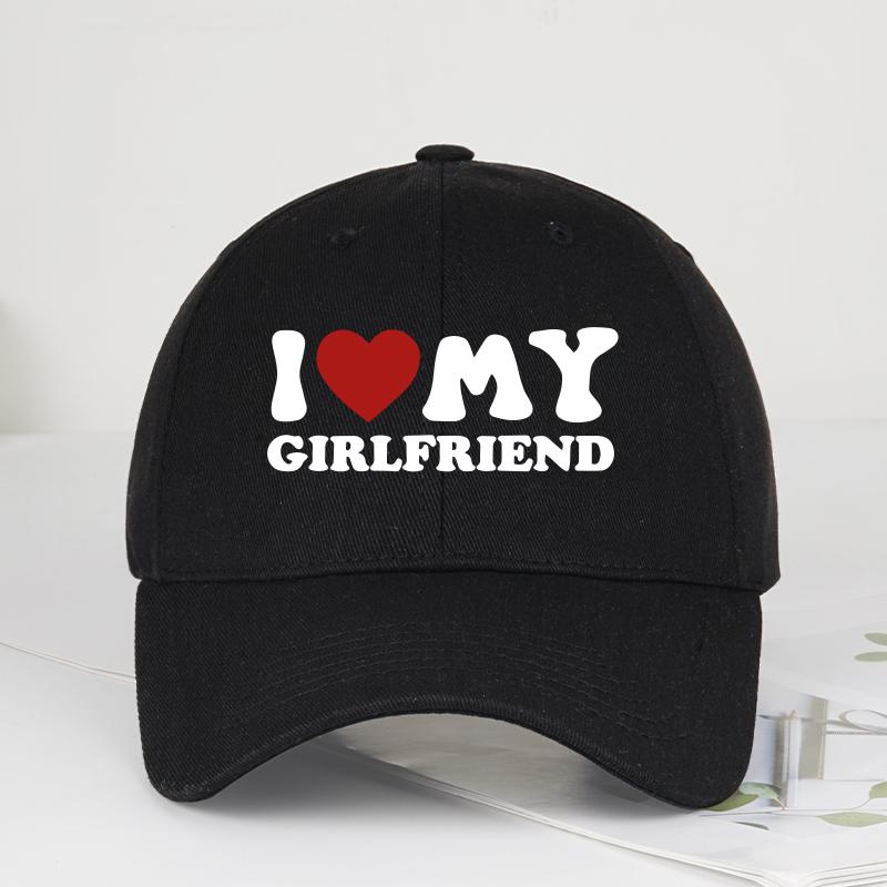 

2-Pack Couple S Baseball Caps I Lov Boyfriend/Girlfriend Print Classic Fashionable Bucket Hats Suitable For Dating Parties Vac