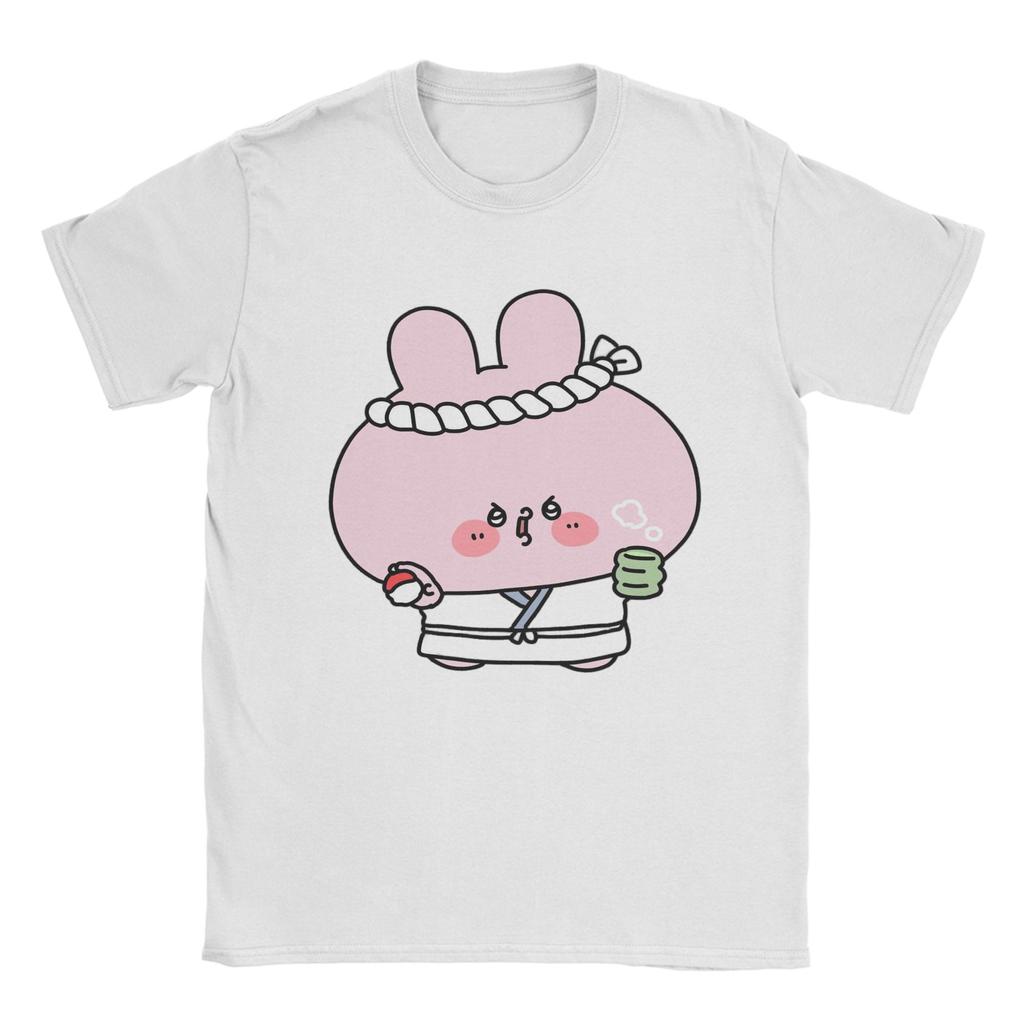 Unisex T Shirt Asamimichaan Cute Asamimi Pink Chilling With Blue T Shirts Popular Summer Tee Shirt Cotton Tops Plus Size 6xl