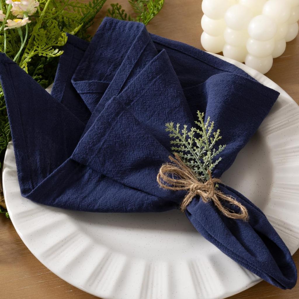 12pcs 40x40cm Sage Green Cloth Napkins Washed Cotton Tea Towel Dining Place Mats Wedding Party Christmas Baby Shower Decoration