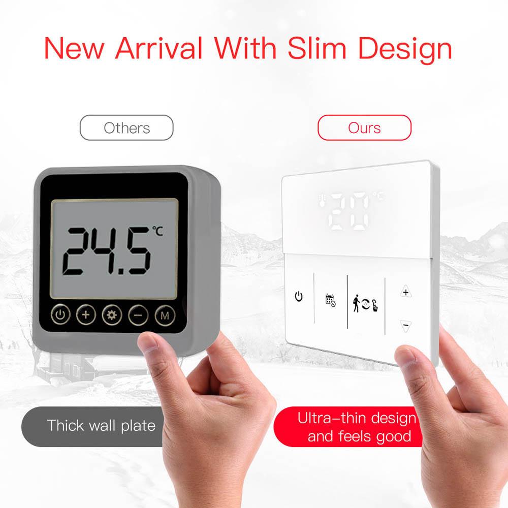 WiFi Smart Thermostat Temperature Controller for Water Floor Heating  Water/Gas Boiler 3A Touch Control Weekly Programmable APP/ Voice Control Compat