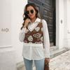 GMXIA Women's Fashion Casual Mushroom Printing Autumn Winter Sleeveless V-Neck Knitted Vests