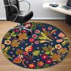 1pc Floral Pattern Carpet for Office Non Slip, Round Carpet, Soft & Comfortable, Carpet for Office, Lightweight Round Floor Mat